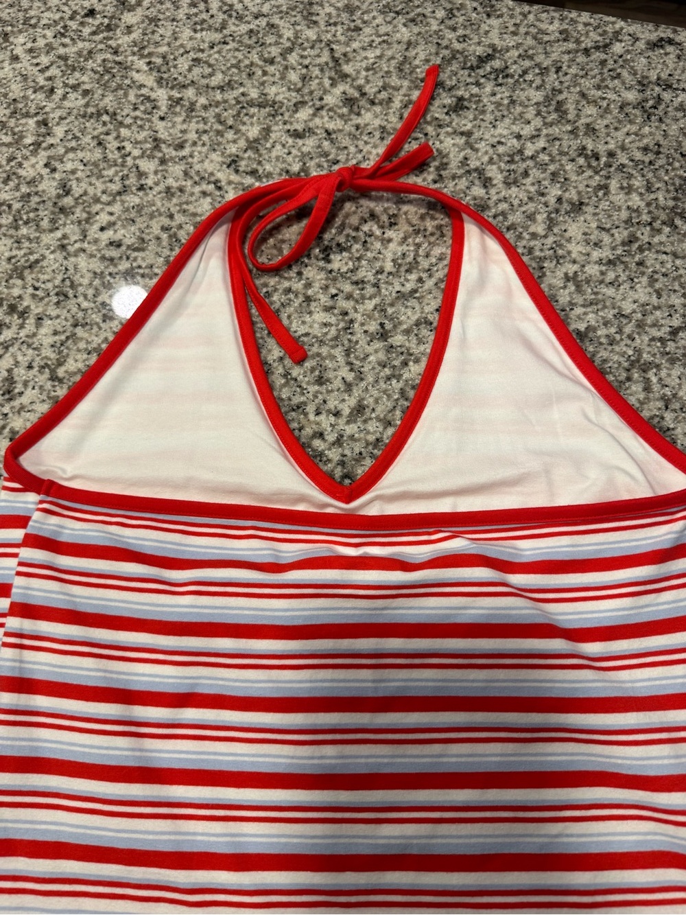 wild fable Red & White & Blue Striped Halter Open Back Dress - Picture 7 of 10